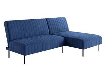 Baccara диван-кровать с шезлонгом, без подлокотников, бархат синий 29