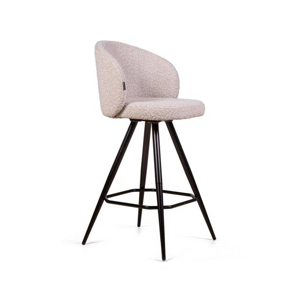 Стул полубарный Вито поворотный 360 градусов, букле серый