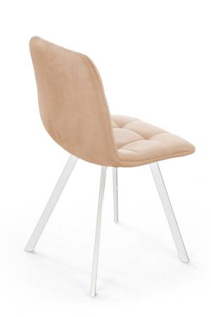 Стул UNO, бархат бежевый 5/ белый профиль