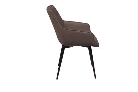 Стул с подлокотниками Капри, бархат антрацит 14 / опора конус