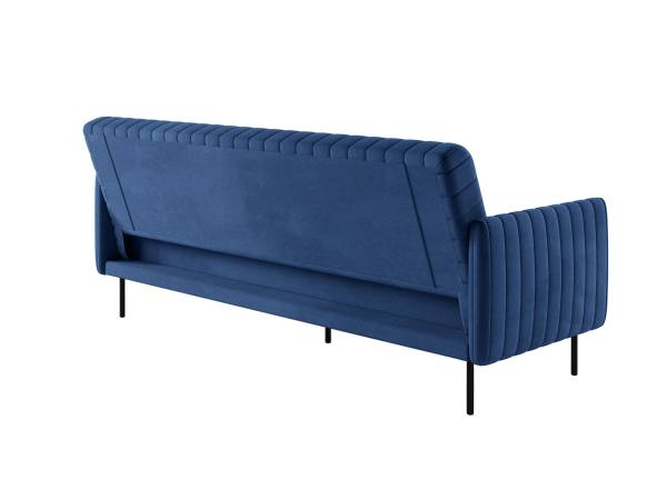 Baccara диван-кровать трехместный прямой с подлокотниками, бархат синий 29