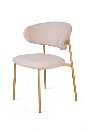 Стул Адель, комплект (2 шт), шенилл Puffy beige / опоры шампань