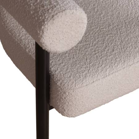 Кресло Бигги, букле Turin ivory / опоры черные