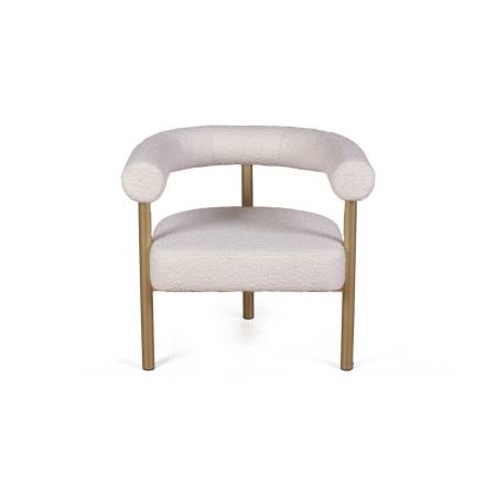 Кресло Бигги, букле Turin ivory / опоры золото