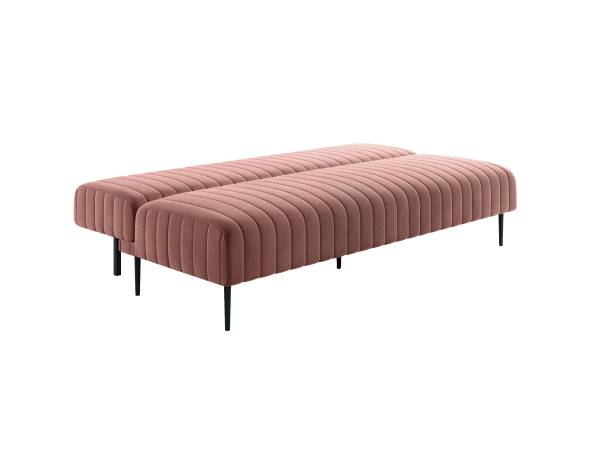 Baccara диван-кровать трехместный прямой без подлокотников, бархат пудровый 15