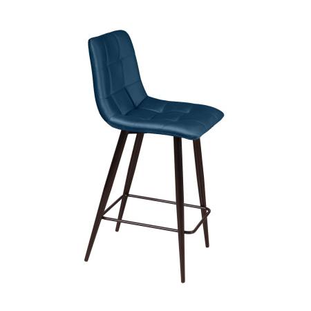 Стул полубарный УНО, комплект (2 шт), бархат синий 29 / чёрный конус