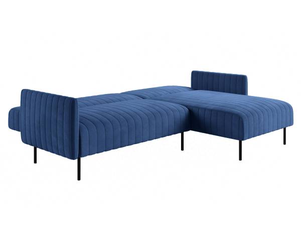 Baccara диван-кровать с шезлонгом, с подлокотниками, бархат синий 29
