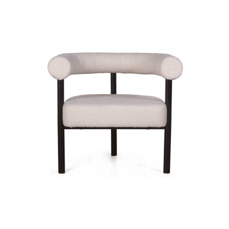 Кресло Бигги, букле Turin ivory / опоры черные