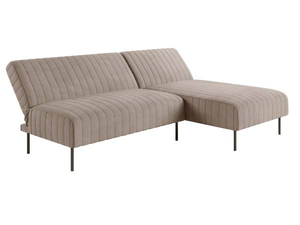 Baccara диван-кровать с шезлонгом, без подлокотников, бархат 25