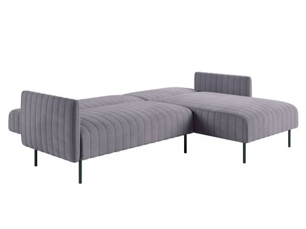 Baccara диван-кровать с шезлонгом, с подлокотниками, бархат светло-серый 26