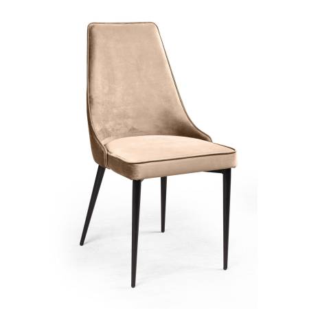 Стул Оливер, бархат бежевый 5/ чёрный конус