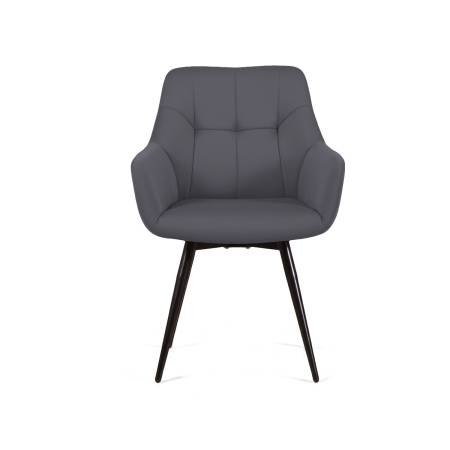 Стул c подлокотниками РИЧ, (комплект 2 шт.) поворотный на 360 градусов, бархат серый 27