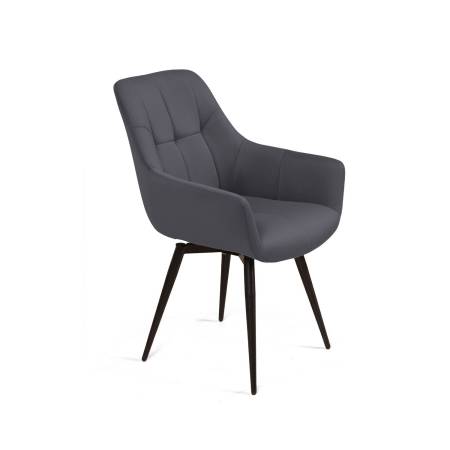 Стул c подлокотниками РИЧ, (комплект 2 шт.) поворотный на 360 градусов, бархат серый 27