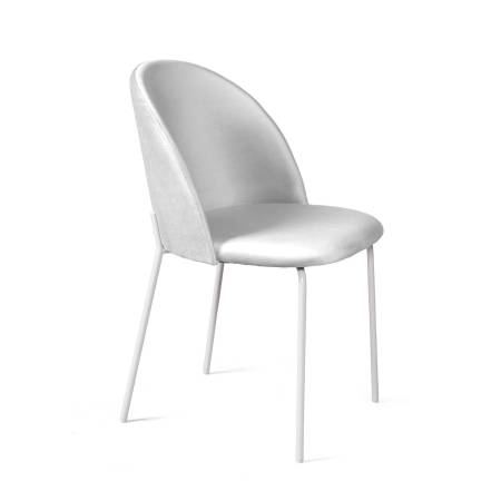 Стул Норд, (комплект 2 шт), бархат светло-серый 04 / опора белая