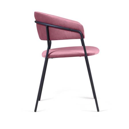 Стул Келли с подлокотниками, бархат пудровый 15