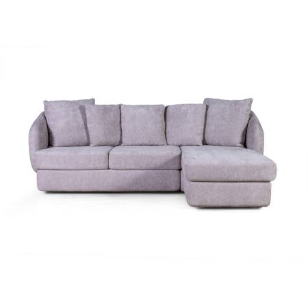 Бабл диван-кровать с шезлонгом, механизм «дельфин», шенилл Reef silver