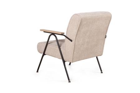 Энди кресло с деревянными подлокотниками, шенилл Shantal beige