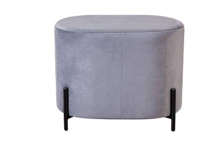 Пуф Феликс овальный, бархат серый 27