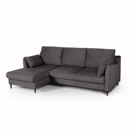 Stockholm диван-кровать с шезлонгом велюр серый