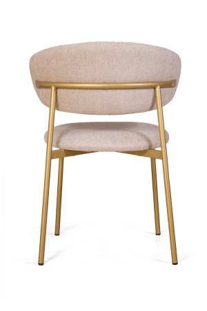Стул Адель, комплект (2 шт), шенилл Puffy beige / опоры шампань