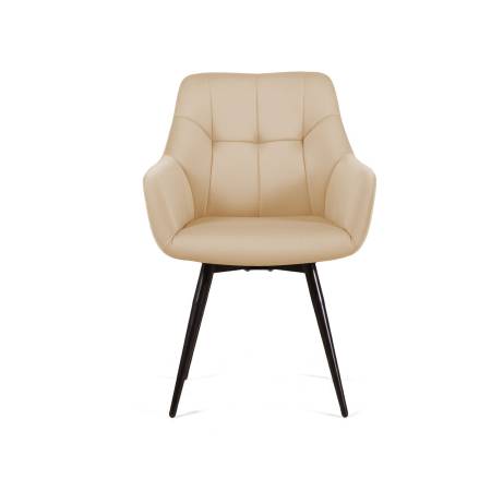 Стул c подлокотниками РИЧ, (комплект 2 шт.) поворотный на 360 градусов, бархат бежевый 05