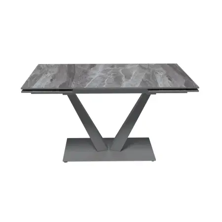 Стол раскладной Малибу (140+40+40), керамика глянцевая Italian Light Grey
