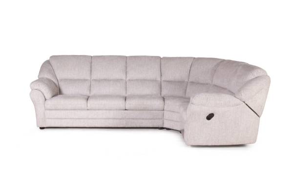 Сан-Ремо угловой диван-кровать с реклайнером, микромех Rozy ivory