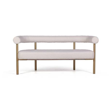 Диван Бигги, букле Turin ivory / опоры золото