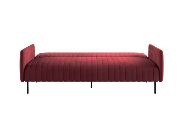 Baccara диван-кровать трехместный прямой с подлокотниками, бархат бордовый 16
