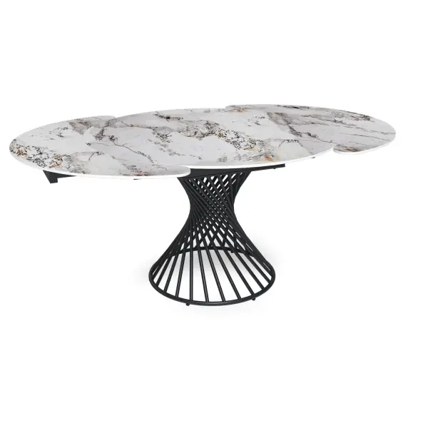 Стол круглый раскладной Лава (120+30+30), керамика глянцевая Top Pandora