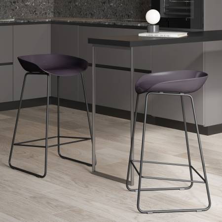 Стул полубарный ЛЕО пластик серый