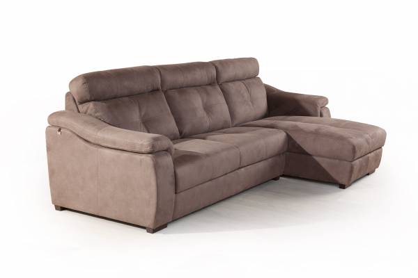 Boston диван-кровать с шезлонгом замша серый