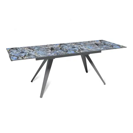 Стол раскладной Асти (140+40+40), керамика глянцевая Lemurian Blue
