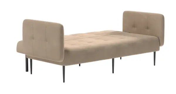 Монако диван-кровать прямой с подлокотниками, трехместный, бархат бежевый 5
