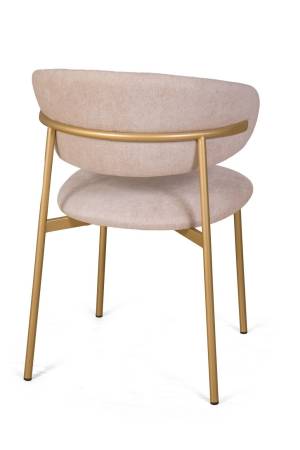 Стул Адель, комплект (2 шт), шенилл Puffy beige / опоры шампань