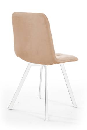 Стул UNO, бархат бежевый 5/ белый профиль