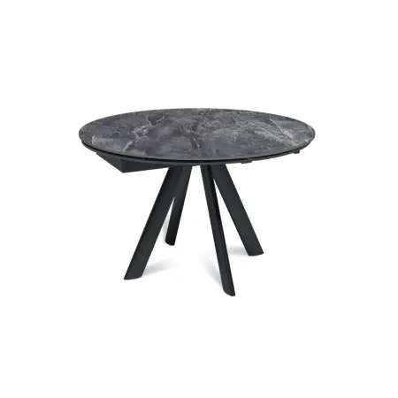 Стол круглый раскладной Орион (120+30+30), керамика глянцевая Bonix Grey