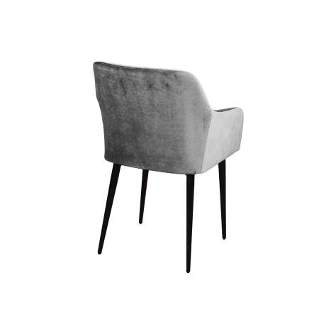 Стул с подлокотниками Роберт, комплект (4шт), бархат светло-серый 26