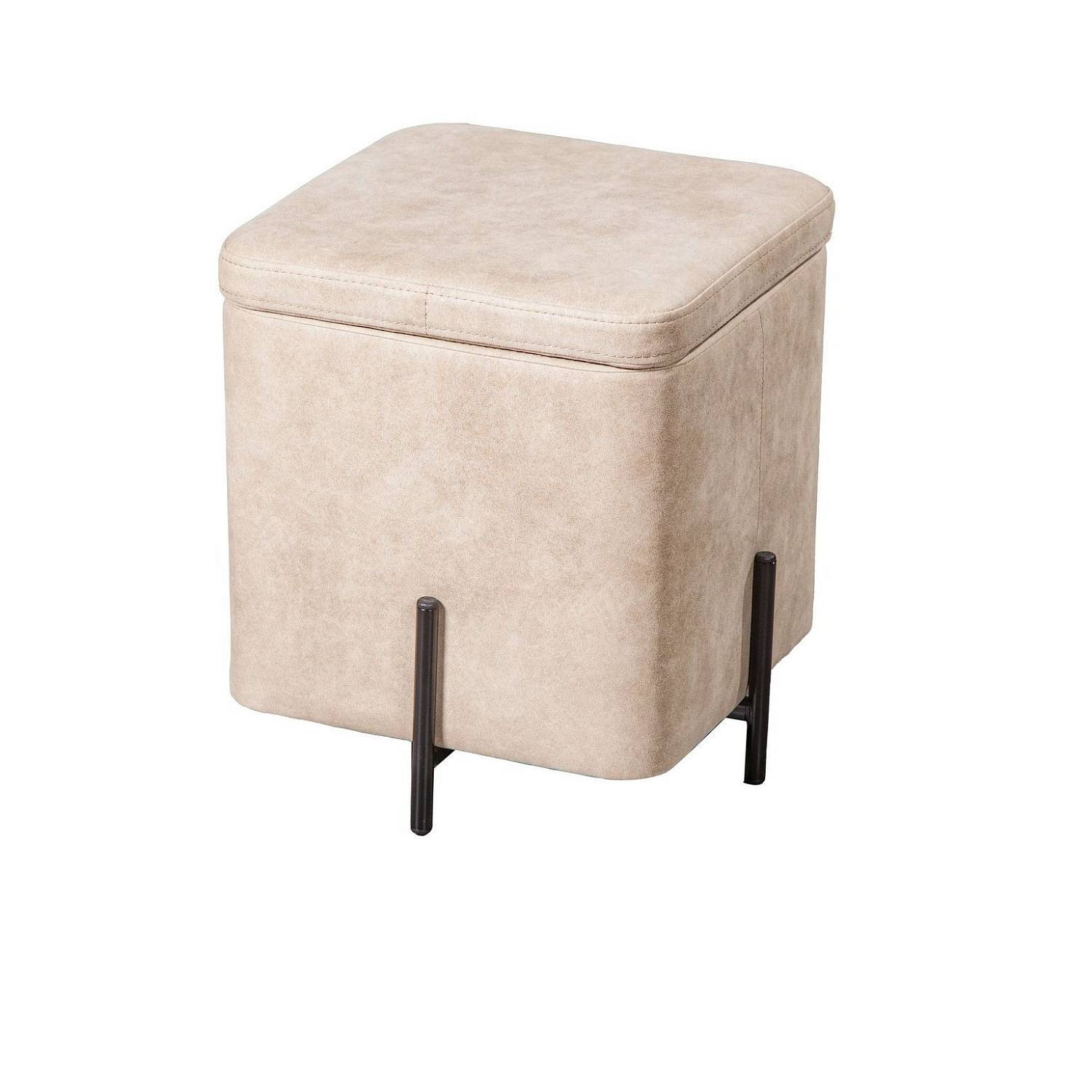 Пуф Гранд квадратный, бархат бежевый 5