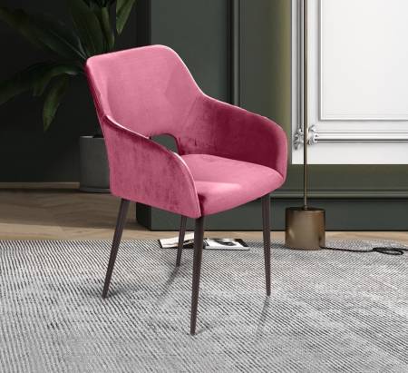 Стул с подлокотниками Чарли, комплект (4шт), бархат пудровый 15