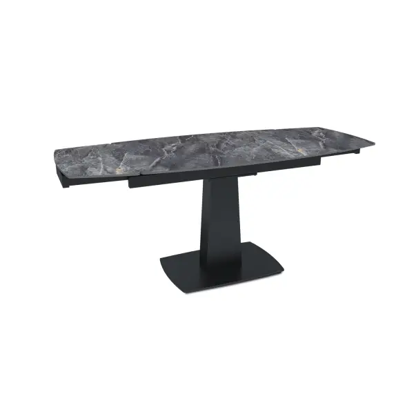 Стол раскладной Вега (120+30+30), бронированная керамика 12 мм, глянцевая Bonix Grey