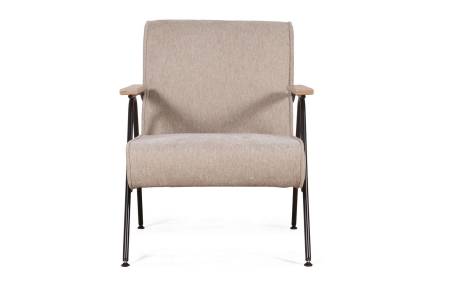 Энди кресло с деревянными подлокотниками, шенилл Shantal beige