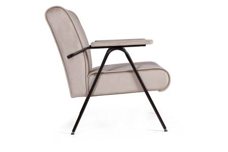 Энди кресло с мягкими подлокотниками, бархат пепельно-бежевый 25