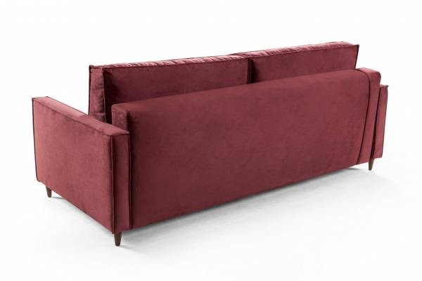 Keln диван-кровать трехместный прямой, велюр красный
