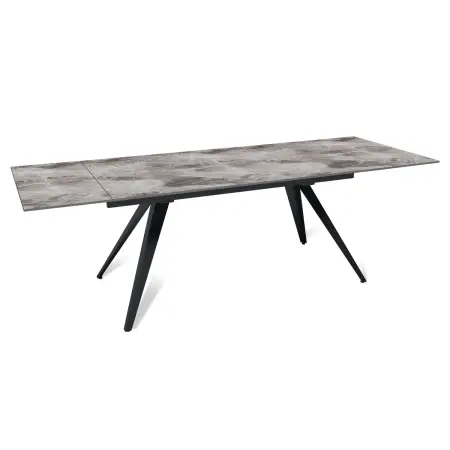 Стол раскладной Асти (160+40+40), керамика глянцевая Italian Dark Grey
