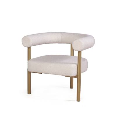 Кресло Бигги, букле Turin ivory / опоры золото