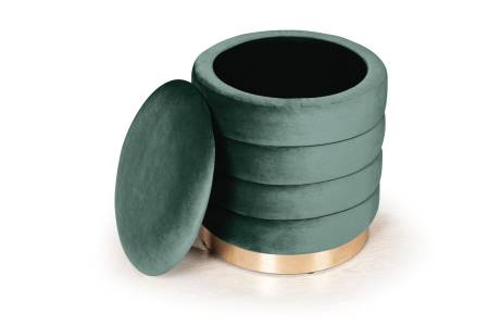 Пуф Фред малый, бархат зеленый 19