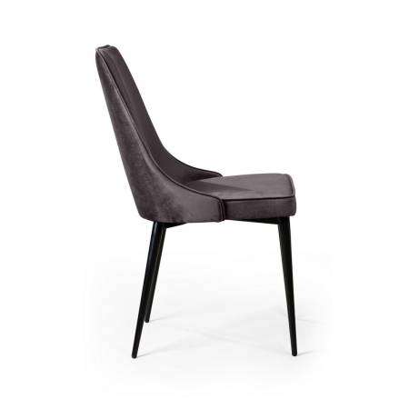 Стул Oliver, бархат антрацит 14/ чёрный конус