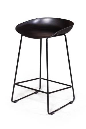 Стул полубарный ЛЕО пластик черный