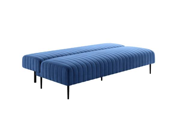Baccara диван-кровать трехместный прямой без подлокотников, бархат синий 29